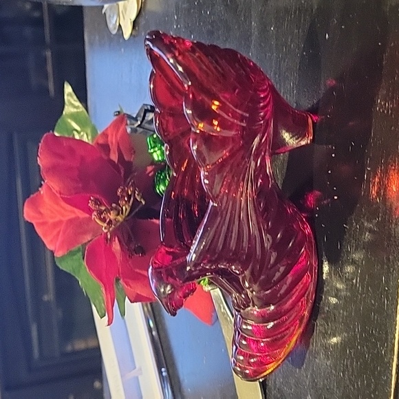 Fenton Glass Rare "Cat Head" Ruby Slipper! EUC! - Picture 5 of 5